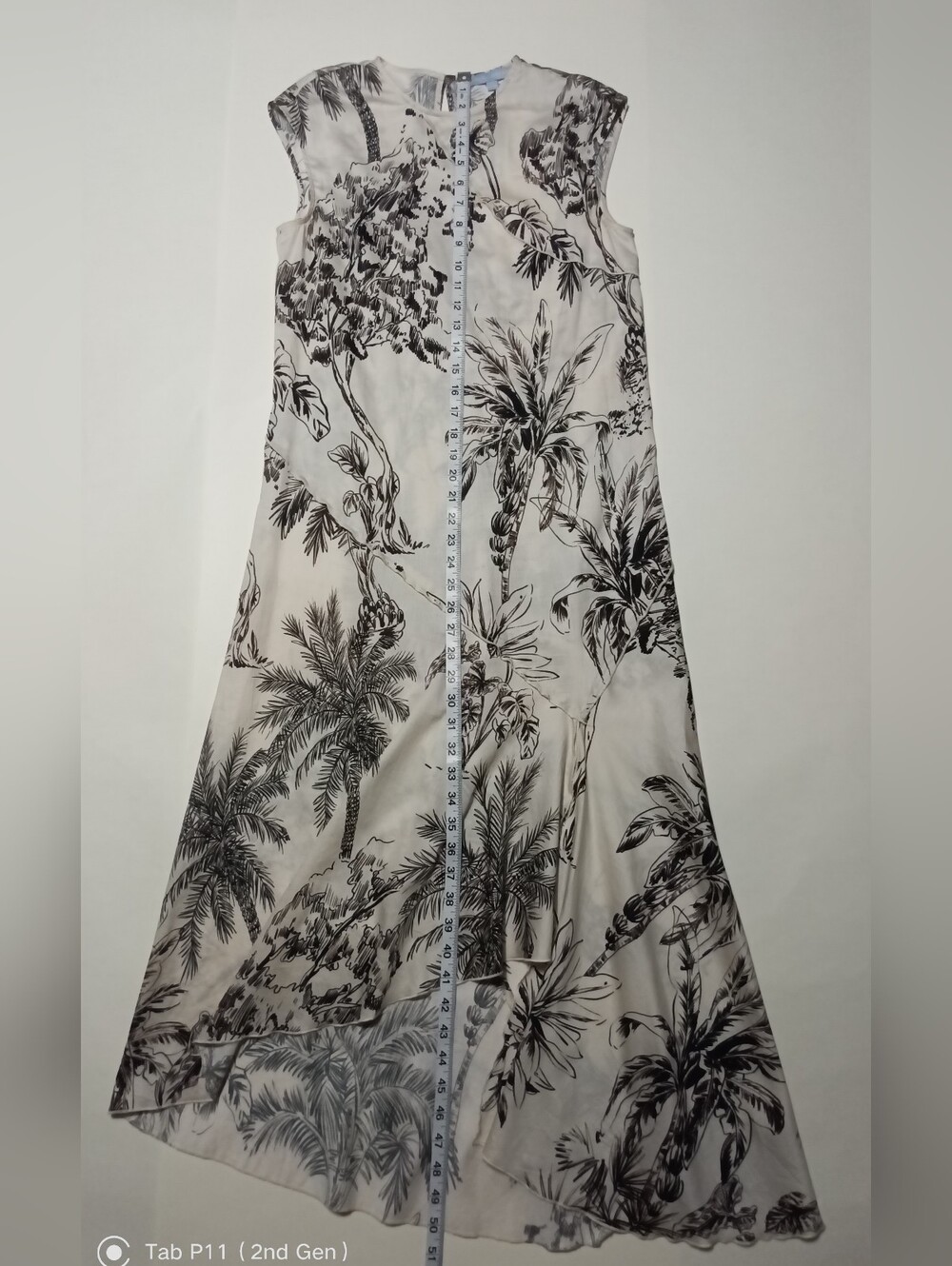 Antonio Melani Tessa Toile Palm Tree High-Low Asymmetric Midi Dress Size 2 - Picture 7 of 11